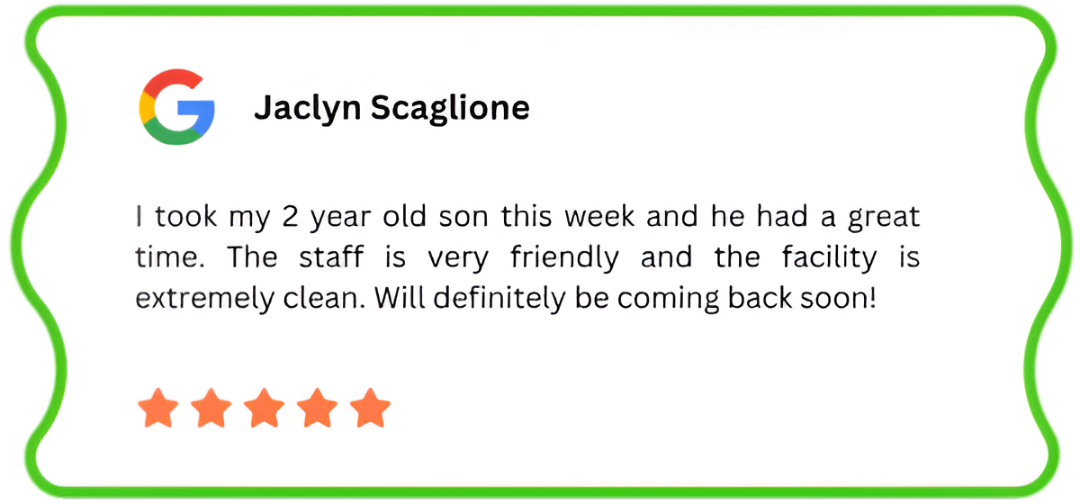 An image of a 5-star Google review by Jaclyn Scaglione