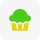 An icon of a muffin representation of serving treats at the thrilling play café.